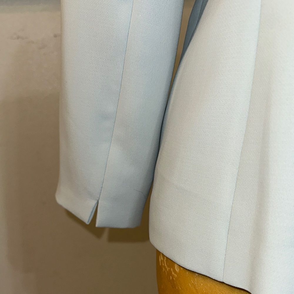 Talbots Elegant Light Blue Ruffle Women's Blazer Size 2 - Picture 9 of 11